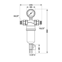 Фильтр самопромывной Thermo Alliance Standart 1/2" тонкой очистки, пластиковая колба TAS128W15 - 1 фото