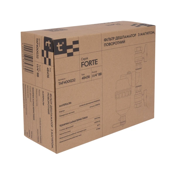 Фільтр-дешламатор Thermo Alliance Forte 1 1/4", поворотний (магнітний шламоуловлювач) TAF400G32 - 9 фото