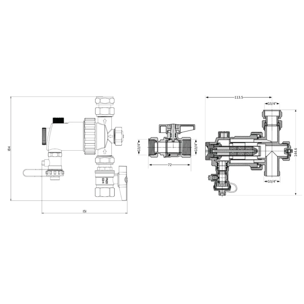 Фільтр-дешламатор Thermo Alliance Forte 3/4", універсальний (магнітний шламоуловлювач) TAF410G20 - 1 фото