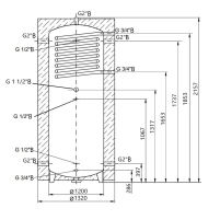 Теплоакумулятор Thermo Alliance TAI-10 2000 з теплообмінником 1,4 кв. м з ізоляцією 60 мм - 1 фото