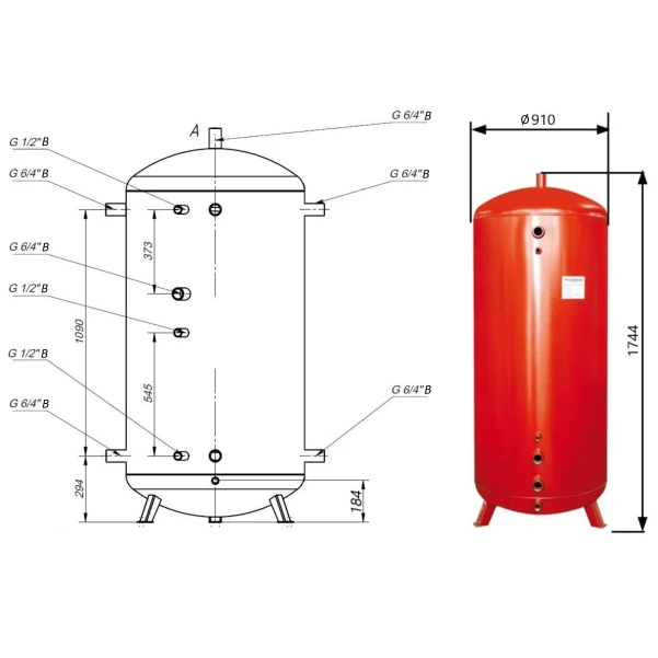 Теплоаккумулятор Thermo Alliance TA-ТАМ-00 750 без изоляции - 1 фото