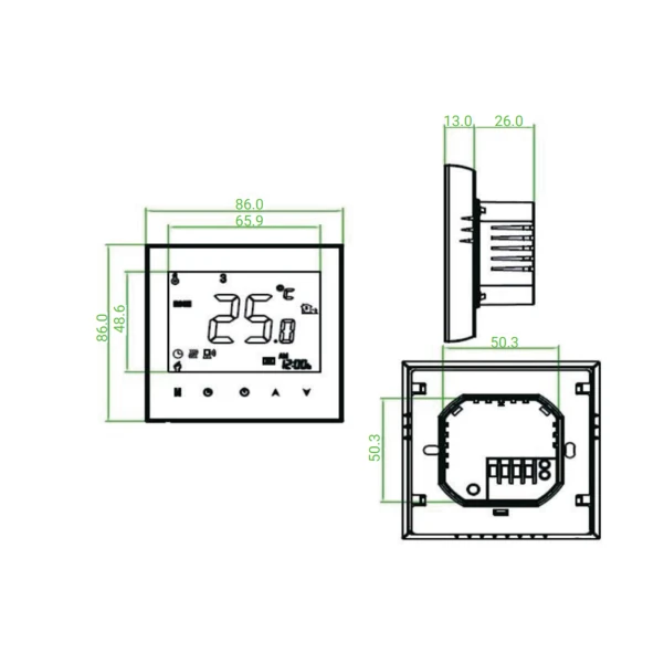 Thermo Alliance Провiдний тижневий термостат(16A+NTC) з WiFi BHT-3000-GBLW - 1 фото