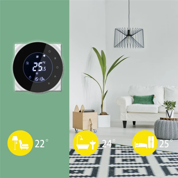 Провідний тижневий термостат с WiFi BHT-6000-GALW - 5 фото