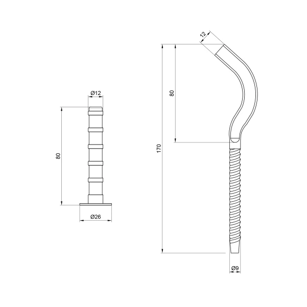 Крепеж Thermo Alliance Standart на алюминиевый радиатор 9х170 мм SD109170R - 1 фото