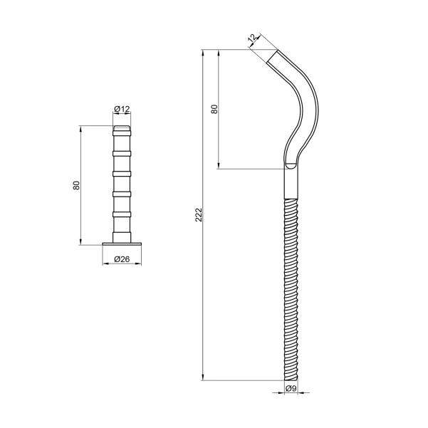 Крепеж Thermo Alliance Standart на чугунный радиатор 10х230 мм SD113230 - 1 фото