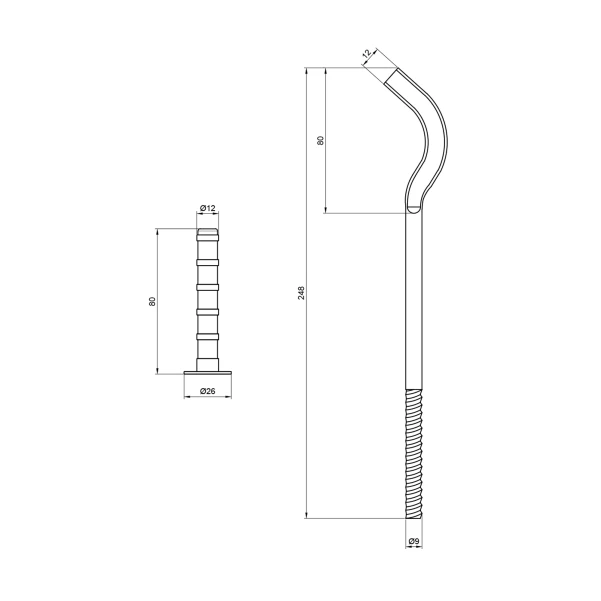 Кріплення Thermo Alliance Standart на чавунний радіатор 10х250 мм SD113250 - 1 фото