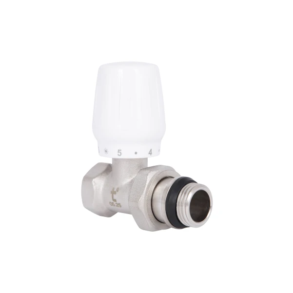 Кран радіаторний Thermo Alliance Base 1/2" ВЗ з антипротіканням прямий SD226W15 - 2 фото