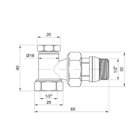 Кран радиаторный Thermo Alliance Base 1/2" ВН с антипротечкой угловой SD229W15 - 1 фото