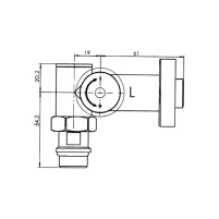 Комплект кранів Thermo Alliance Standart 1/2" чорний, для рушникосушарки кутовий SF395W15HEB - 1 фото