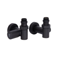 Комплект кранів Thermo Alliance Standart 1/2" чорний, для рушникосушарки кутовий SF395W15HEB - 2 фото