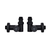 Комплект кранів Thermo Alliance Standart 1/2" чорний, для рушникосушарки кутовий SF395W15HEB - 3 фото