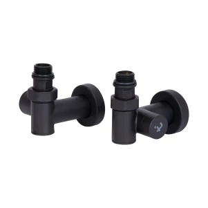 Комплект кранов Thermo Alliance Standart 1/2" черный, для полотенцесушителя угловой SF395W15HEB