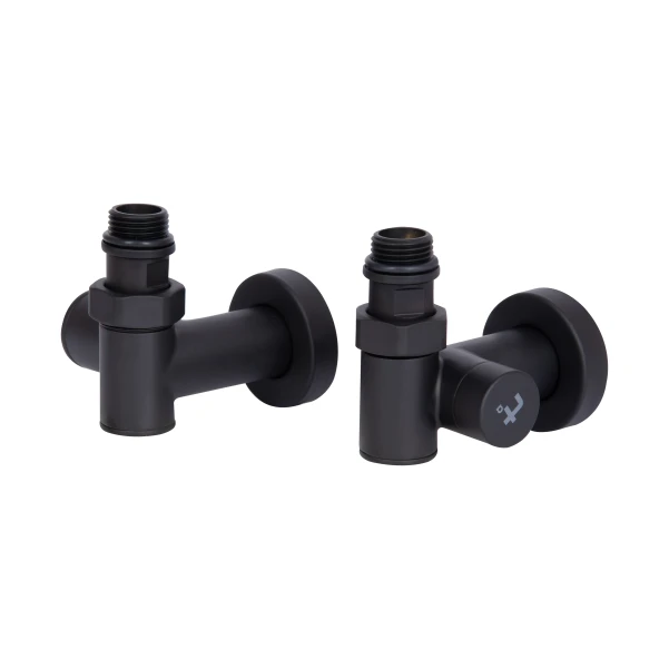 Комплект кранів Thermo Alliance Standart 1/2" чорний, для рушникосушарки кутовий SF395W15HEB