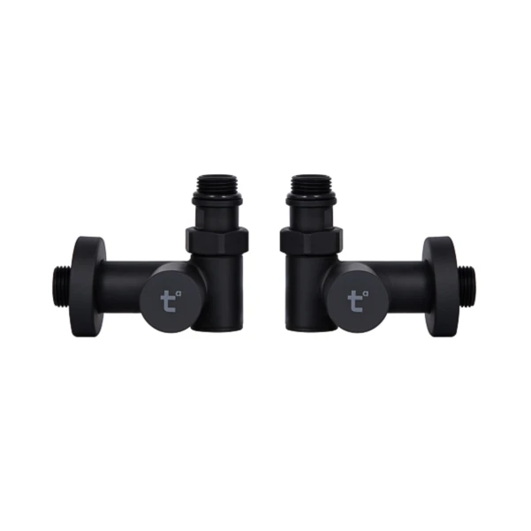 Комплект кранів Thermo Alliance Standart 1/2" чорний, для рушникосушарки кутовий SF395W15HEB - 3 фото