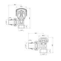 Комплект кранов радиаторных Thermo Alliance Standart 1/2"ВН угловой TAS232W15 - 1 фото