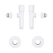Комплект кранов Thermo Alliance Standart 1/2" Н для полотенцесушителя угловой белый SF395W15W - 4 фото