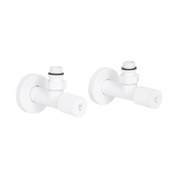 Комплект кранов Thermo Alliance Standart 1/2" Н для полотенцесушителя угловой белый SF395W15W - 2 фото