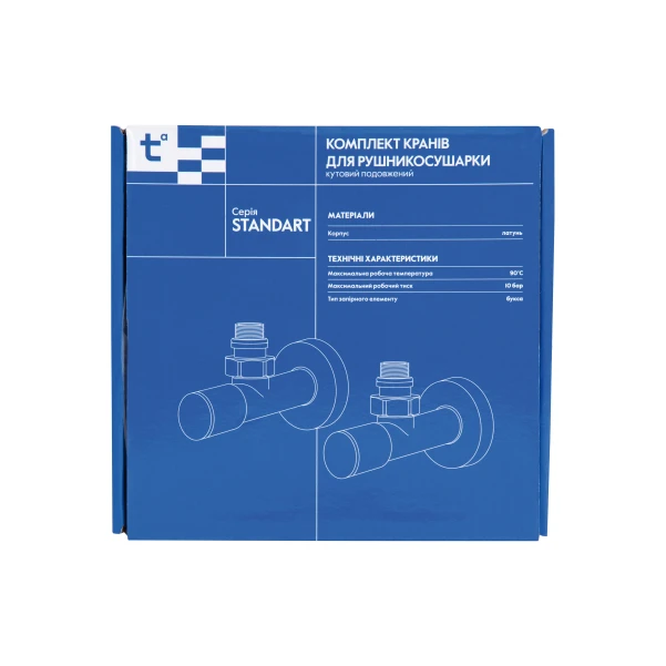 Комплект кранов Thermo Alliance Standart 1/2" Н для полотенцесушителя угловой белый SF395W15W - 6 фото