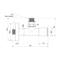 Комплект кранов Thermo Alliance Standart 1/2" Н для полотенцесушителя угловой черный SF395W15B - 1 фото