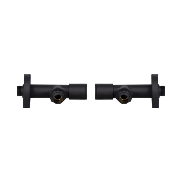 Комплект кранов Thermo Alliance Standart 1/2" Н для полотенцесушителя угловой черный SF395W15B - 3 фото