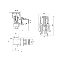Термостатический набор Thermo Alliance Standart угловой 1/2" TAS352W15 - 1 фото