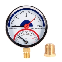 Термоманометр Thermo Alliance Standart 80 мм 1/2", нижнее подключение SD1724B - 2 фото