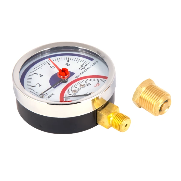 Термоманометр Thermo Alliance Standart 80 мм 1/2", нижнее подключение SD17210B - 3 фото