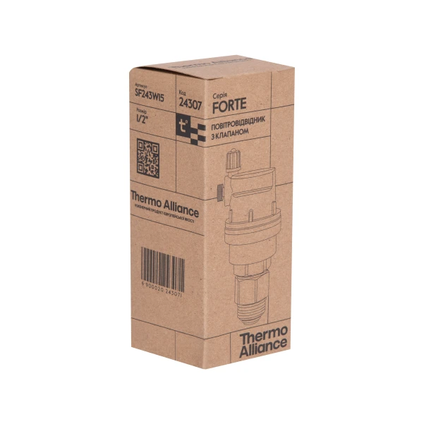 Воздухоотводчик автоматический Thermo Alliance Forte 1/2"Н SF243W15 - 7 фото