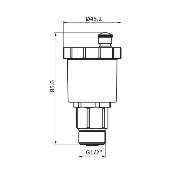Воздухоотводчик Thermo Alliance Forte 1/2"Н хром, автоматический TAF28115 - 1 фото