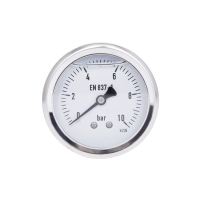 Манометр глицериновый Thermo Alliance Forte d63 мм, 1/4"Н с задним подключением (латунь) 0–10 бар TAF171G10B