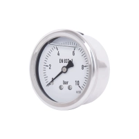 Манометр глицериновый Thermo Alliance Forte d63 мм, 1/4"Н с задним подключением (латунь) 0–10 бар TAF171G10B - 2 фото