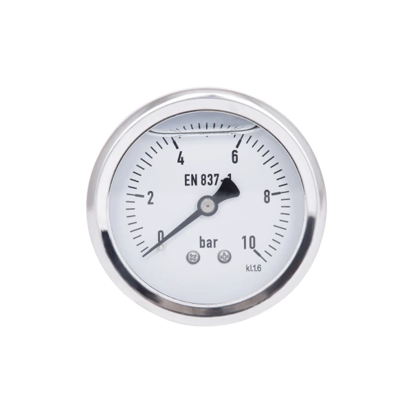 Манометр глицериновый Thermo Alliance Forte d63 мм, 1/4"Н с задним подключением (латунь) 0–10 бар TAF171G10B