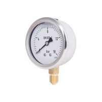 Манометр глицериновый Thermo Alliance Forte d63 мм, 1/4"Н с нижним подключением (латунь) 0–16 бар TAF170G16B - 2 фото