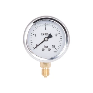 Манометр глицериновый Thermo Alliance Forte d63 мм, 1/4"Н с нижним подключением (латунь) 0–16 бар TAF170G16B
