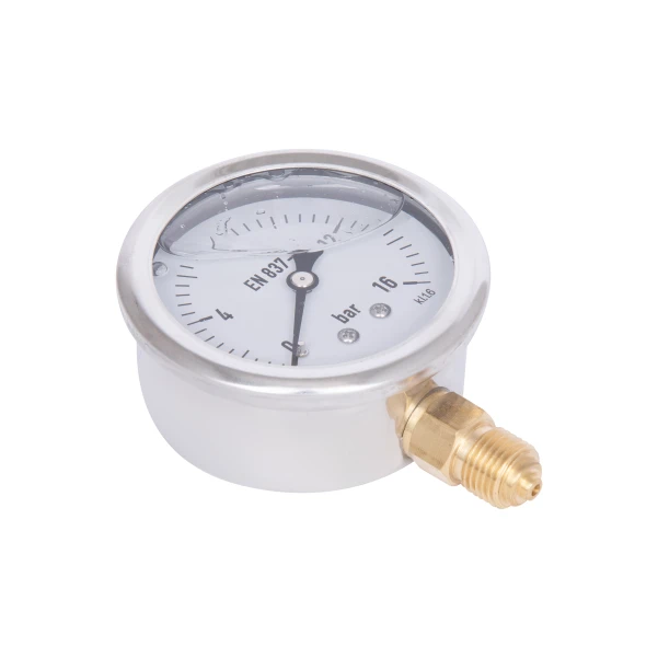 Манометр глицериновый Thermo Alliance Forte d63 мм, 1/4"Н с нижним подключением (латунь) 0–16 бар TAF170G16B - 4 фото