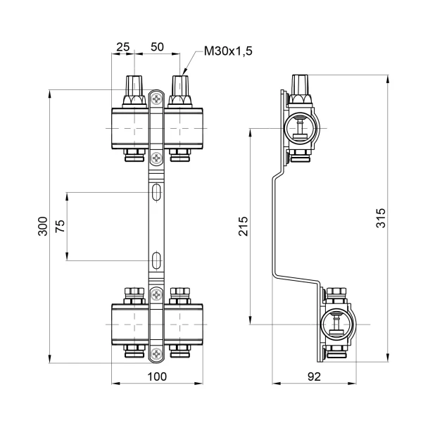 Колектор Thermo Alliance Forte 1" 2 виходи SF002W2 - 1 фото