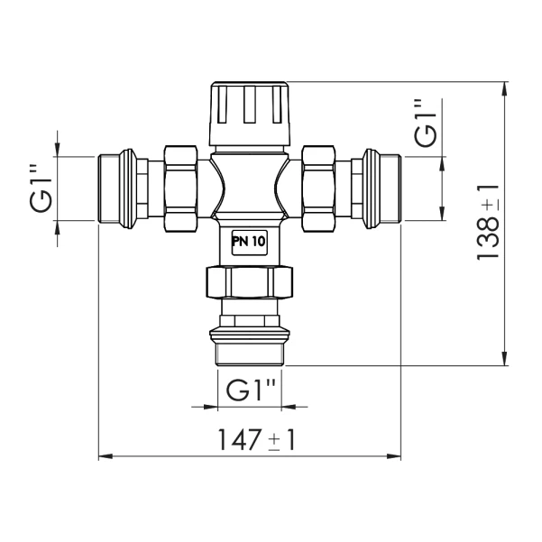 Смеситель термостатический Thermo Alliance Forte 1" SF010W25 - 1 фото