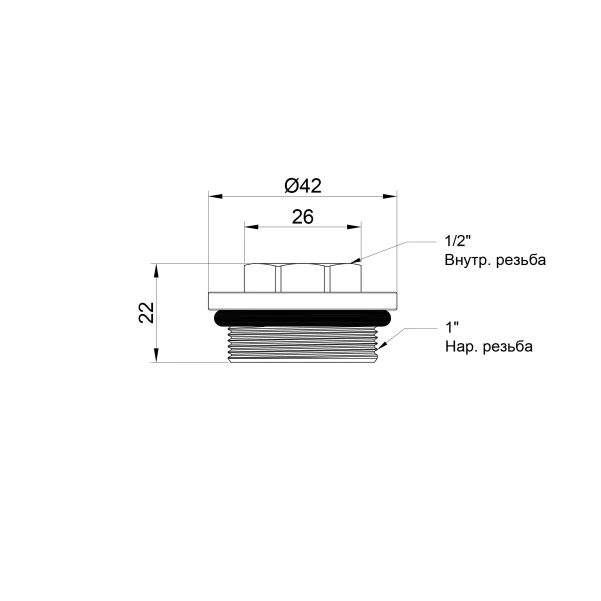 Футорка для коллектора Thermo Alliance Standart 1"х1/2" ВН SD35415 - 1 фото