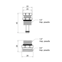 Кран регулювальний Thermo Alliance Forte 1/2" для колектора SF013 - 1 фото