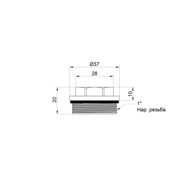 Заглушка Thermo Alliance Standart 1" для коллектора SD35425 - 1 фото