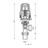 Кран Thermo Alliance Standart RTL угловой 1/2"ВН TAS01515 - 1 фото