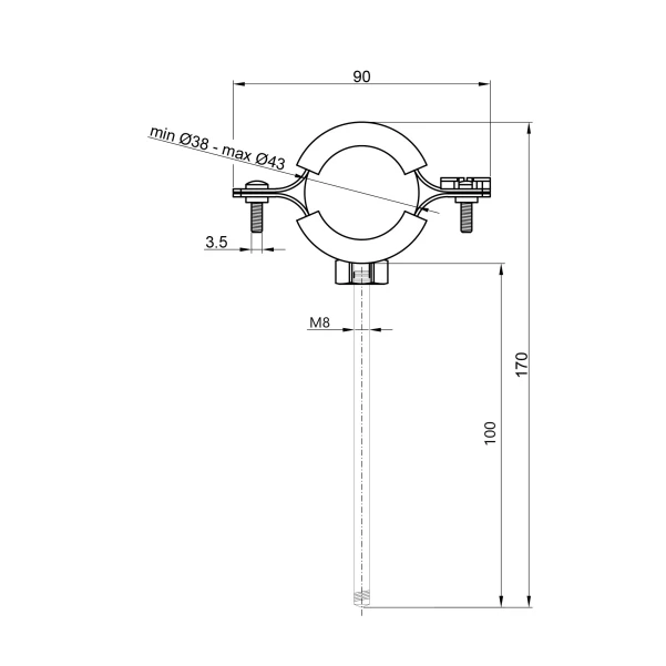 Хомут Thermo Alliance Forte 1 1/4" (D38-43 мм) SF10032 - 1 фото