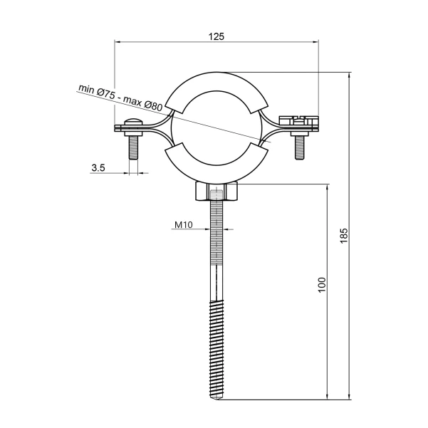 Хомут Thermo Alliance Forte 21/2" (D75-80 мм) SF10063 - 1 фото
