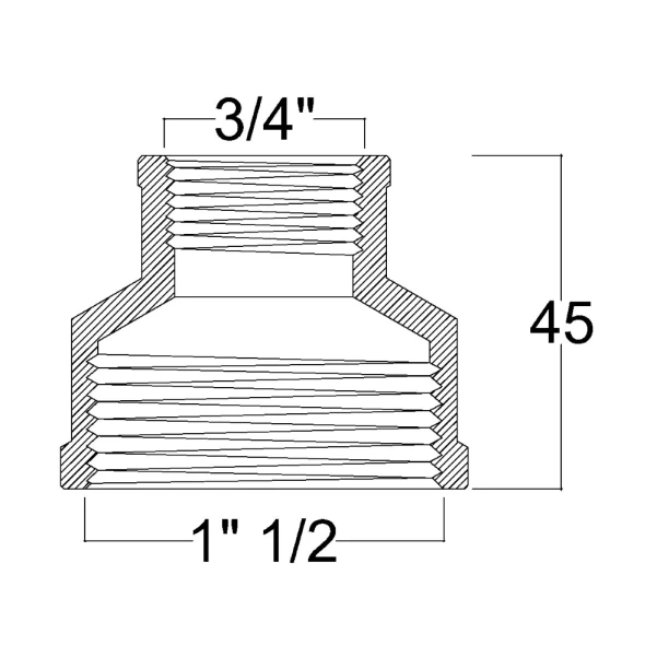 Муфта редукционная Thermo Alliance Forte 1 1/2х3/4" ВВ SF3574020 - 1 фото