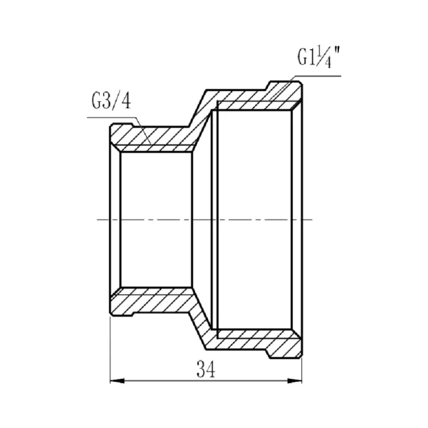 Муфта редукционная Thermo Alliance Forte 1 1/4х3/4" ВВ SF3573220 - 1 фото