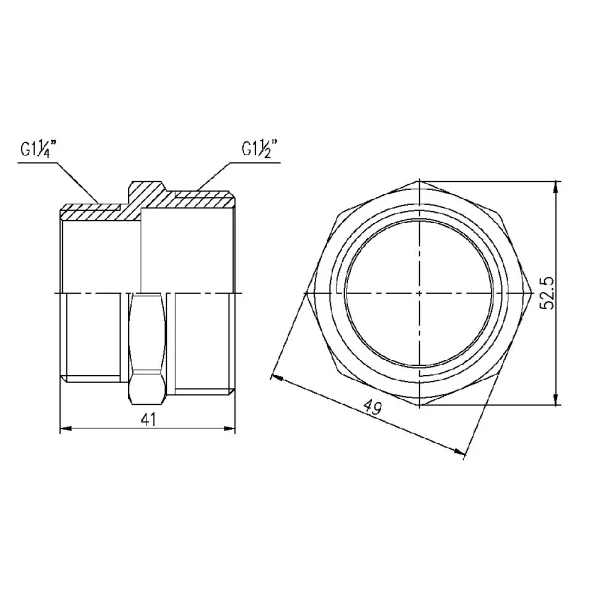 Ниппель редукционный Thermo Alliance Forte 1 1/2"х11/4" SF3594032 - 1 фото