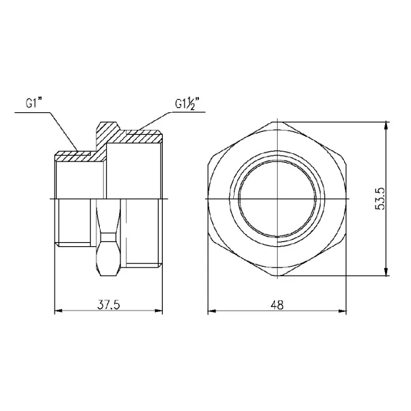Ниппель редукционный Thermo Alliance Forte 1 1/2х1" SF3594025 - 1 фото