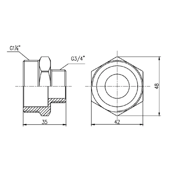 Ниппель редукционный Thermo Alliance Forte 1 1/4х3/4" SF3593220 - 1 фото