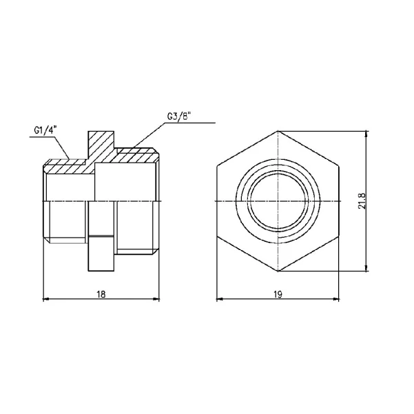 Ниппель редукционный Thermo Alliance Forte 3/8"х1/4" SF35996 - 1 фото