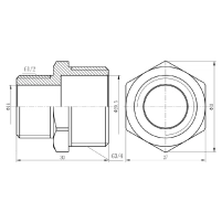 Ніпель редукційний Thermo Alliance Forte 3/4"х1/2" хром SF359H2015 - 1 фото